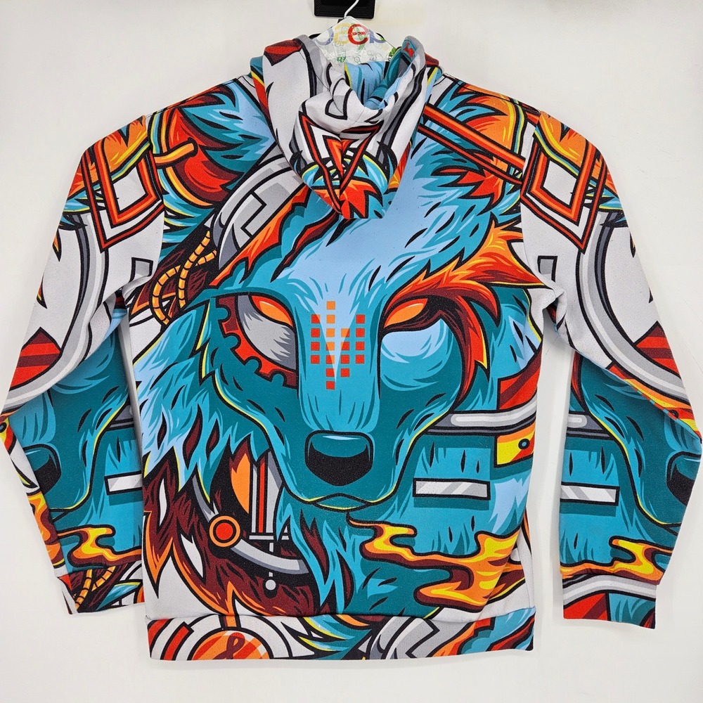 Into The AM Hoodie Mens Extra Large Sweatshirt Anime Wolf All Over Print Graphic - Picture 3 of 9